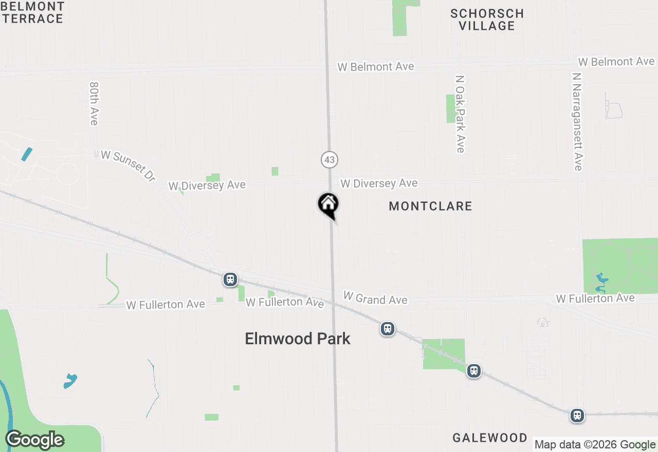 Map of 7202 W Wrightwood Avenue #3S, Elmwood Park, IL 60707