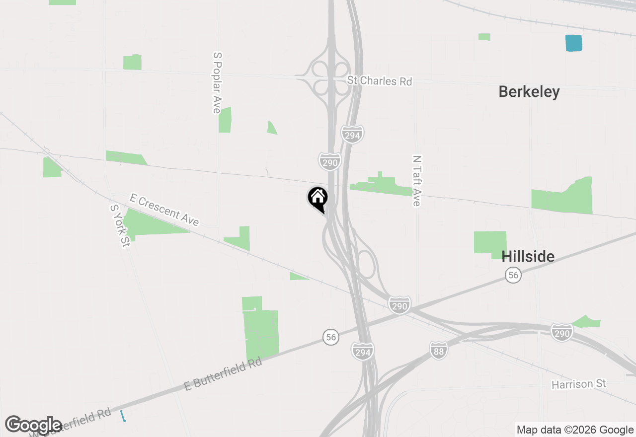 Map of 593 S Edgewood Avenue, Elmhurst, IL 60126