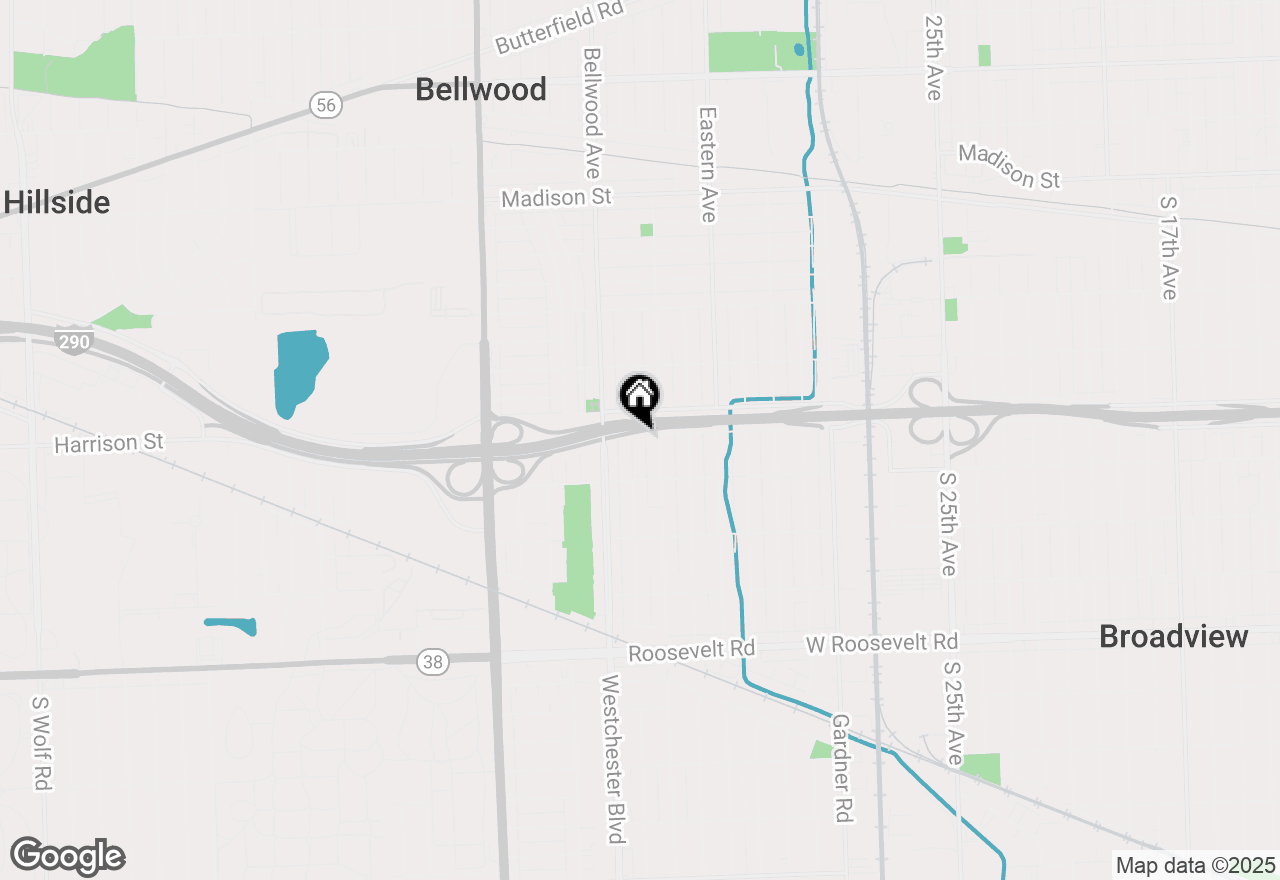 Map of 613 Hull Avenue, Westchester, IL 60154