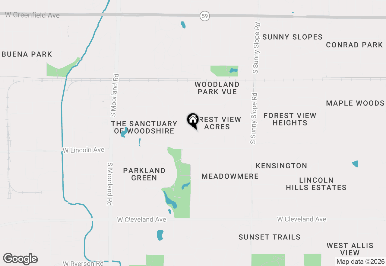 Map of 14695 W Meadowshire Dr, New Berlin, WI 53151