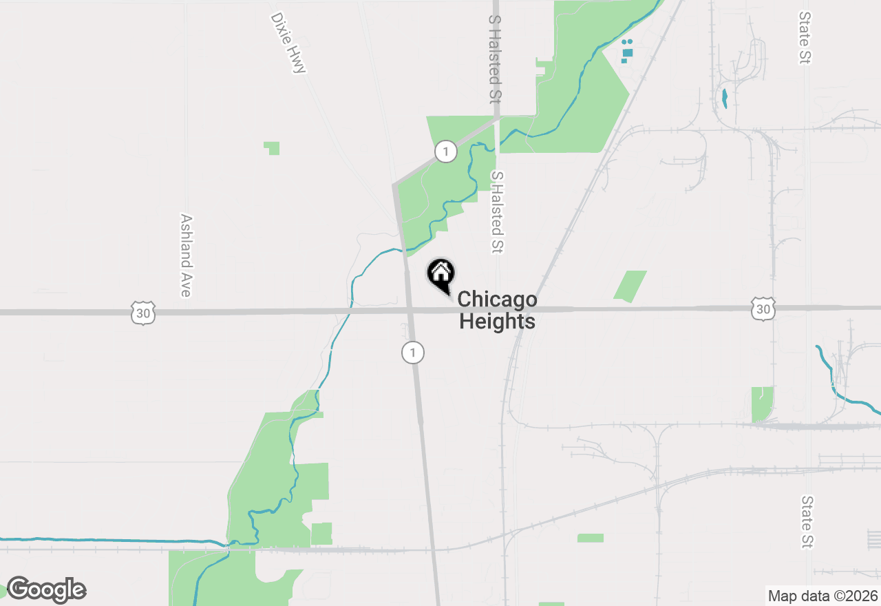 Map of 1343 Vincennes Avenue, Chicago Heights, IL 60411