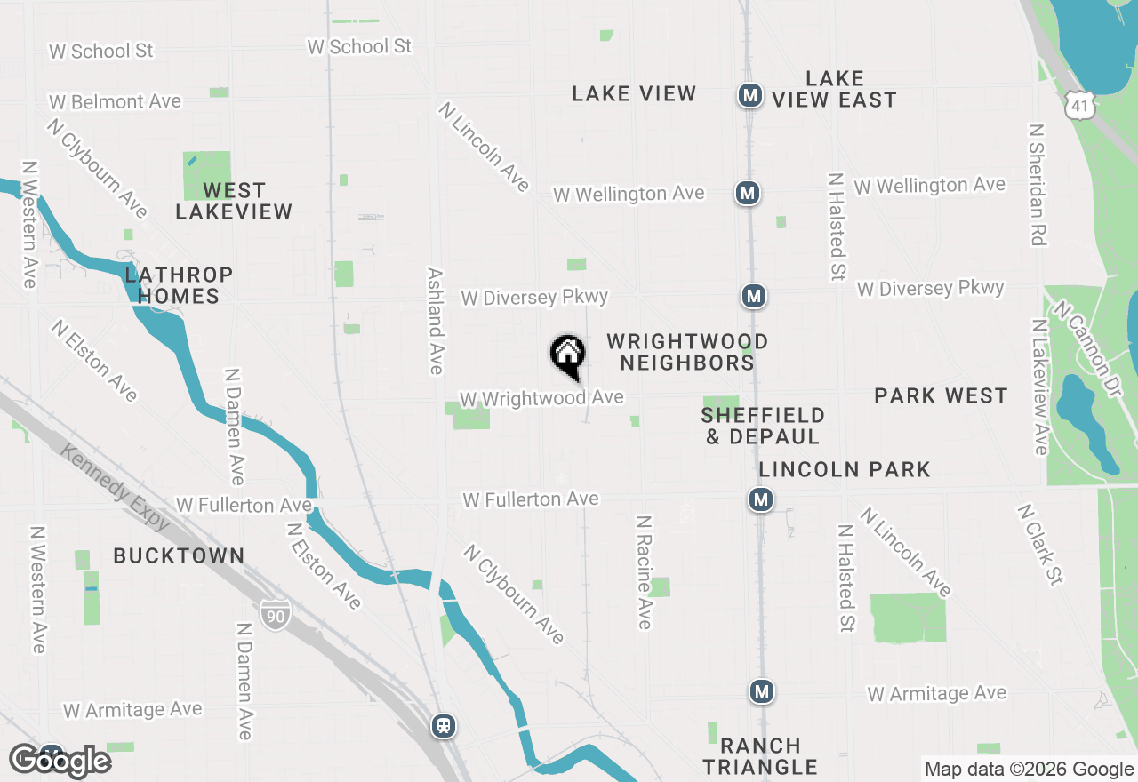 Map of 1324 W Wrightwood Avenue, Chicago, IL 60614