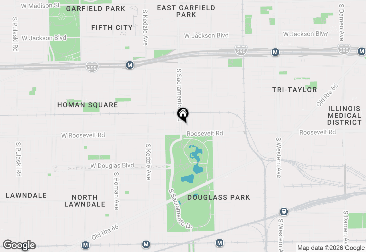 Map of 1131 S Sacramento Boulevard, Chicago, IL 60612