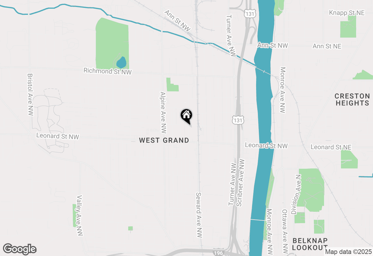 Map of 1253 Muskegon Avenue Nw, Grand Rapids, MI 49504