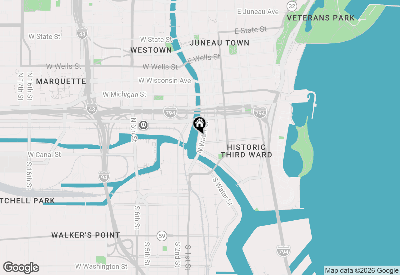 Map of 223 N Water St, Milwaukee, WI 53202