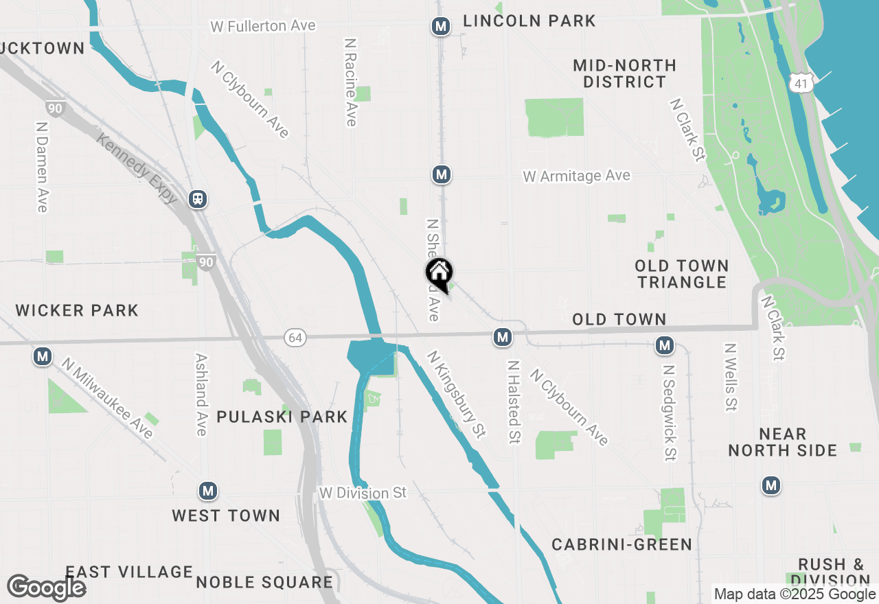 Map of 1721 N Sheffield Avenue #302, Chicago, IL 60614