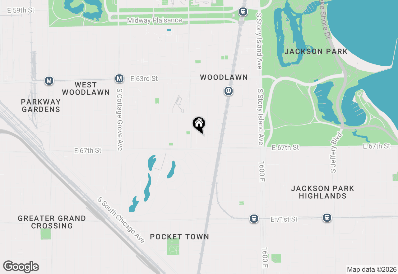 Map of 6616 S Kimbark Avenue #1S, Chicago, IL 60637