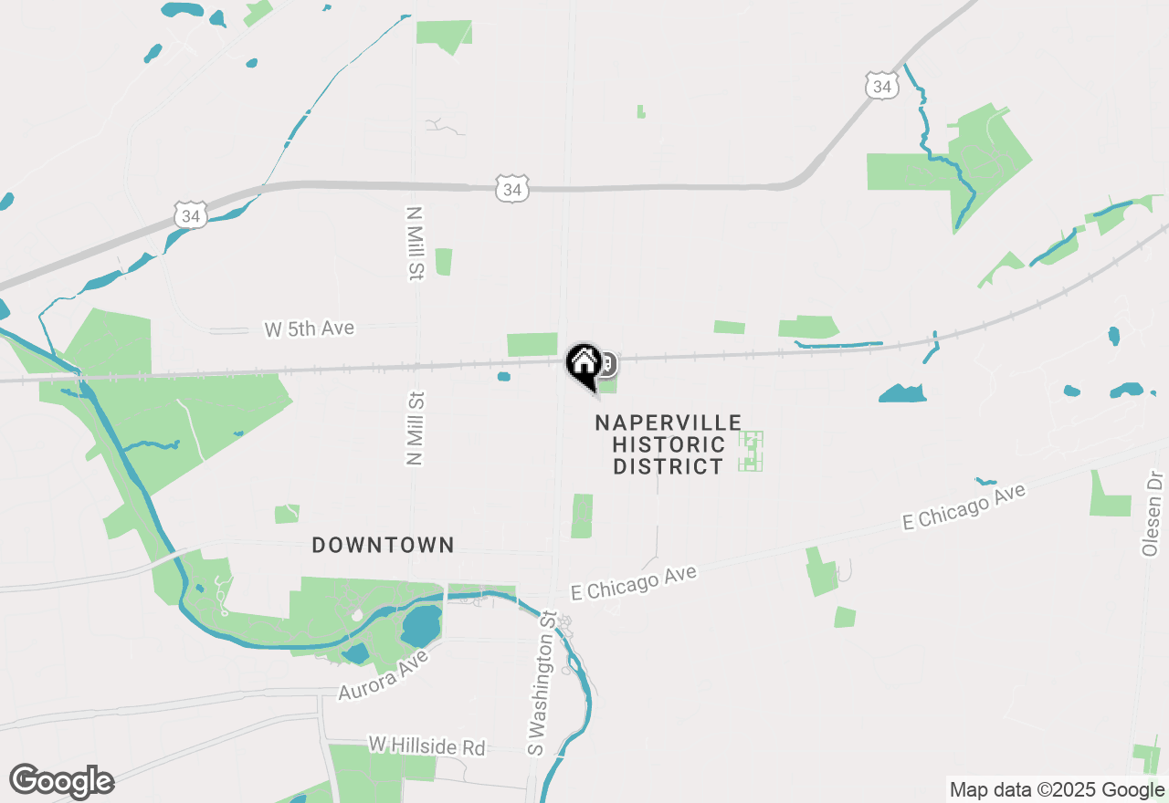 Map of 223 Center Street, Naperville, IL 60540