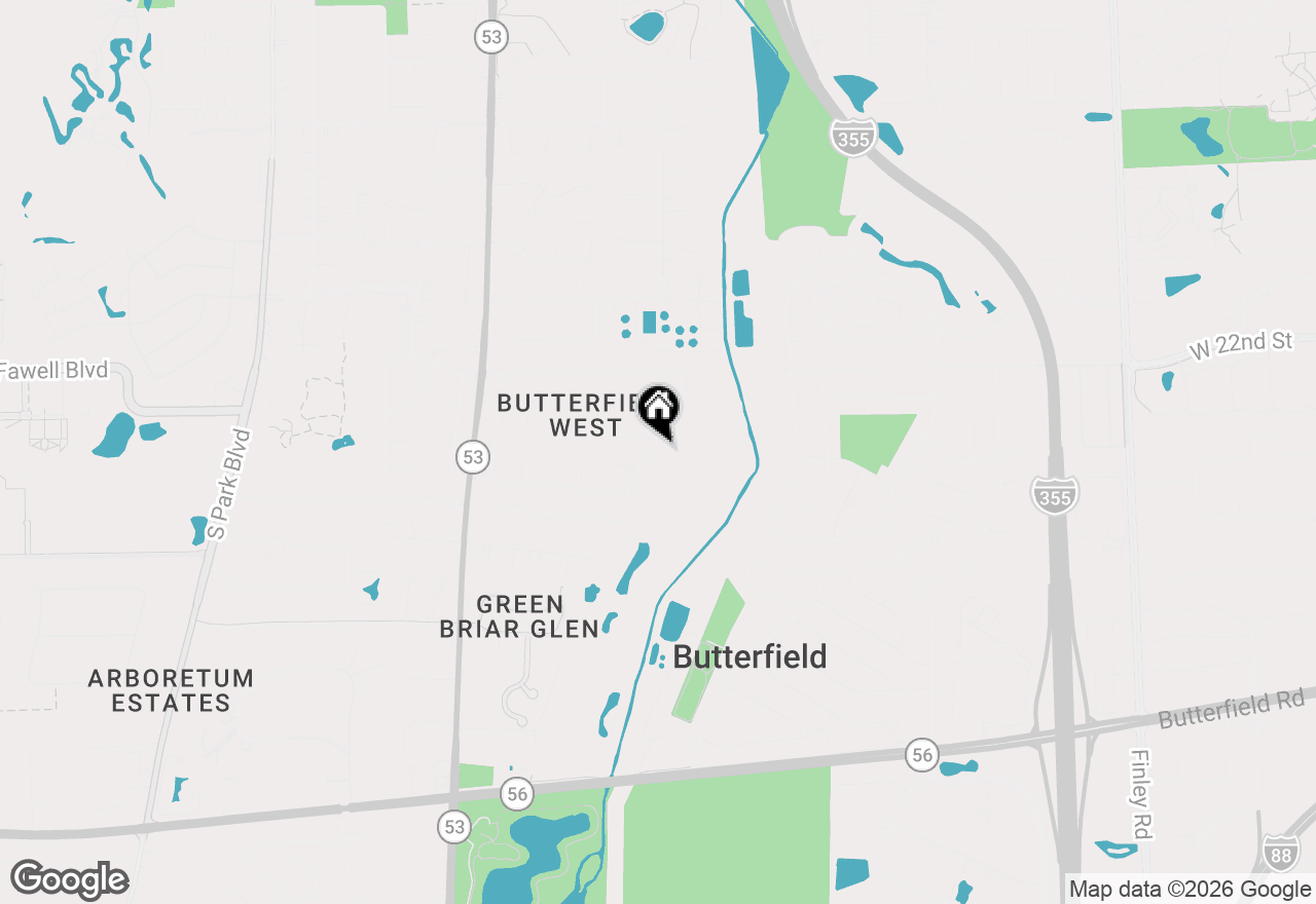 Map of 2S155 Mayfield Lane, Glen Ellyn, IL 60137