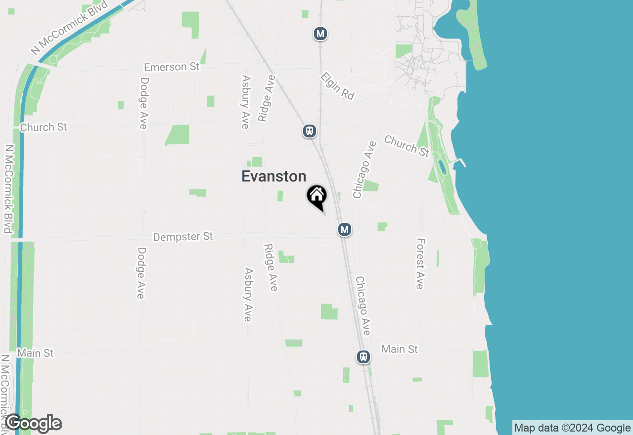 Map of 912 Greenwood Street #1N, Evanston, IL 60201
