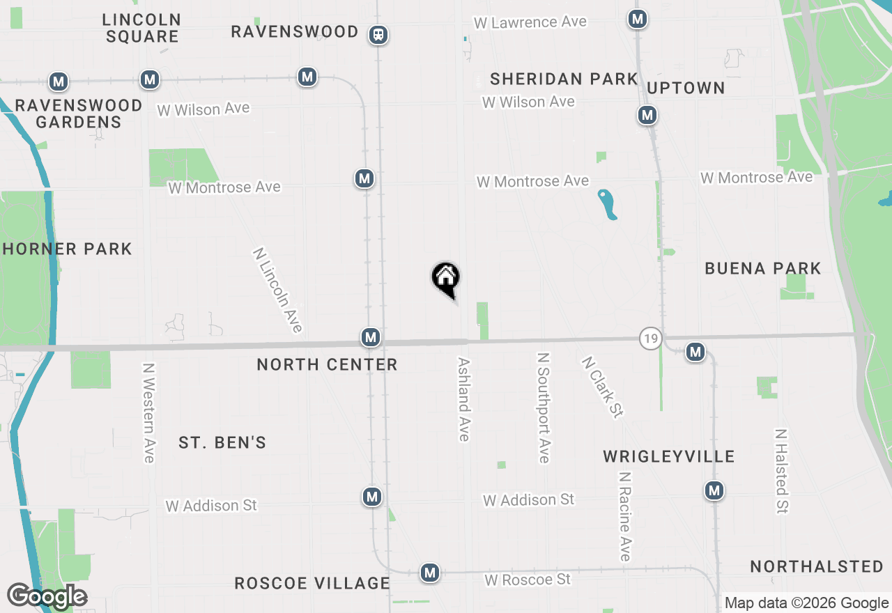 Map of 1627 W Belle Plaine Avenue, Chicago, IL 60613