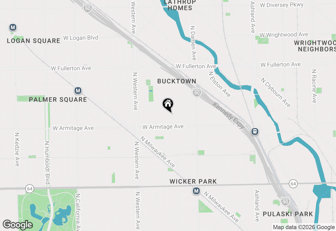 Map of 2047 N Leavitt Street #2S, Chicago, IL 60647