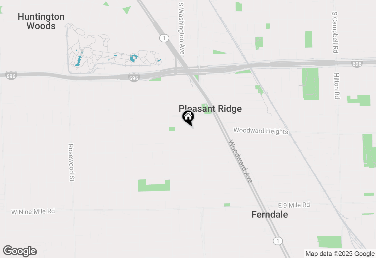 Map of 33 Oxford Boulevard, Pleasant Ridge, MI 48069