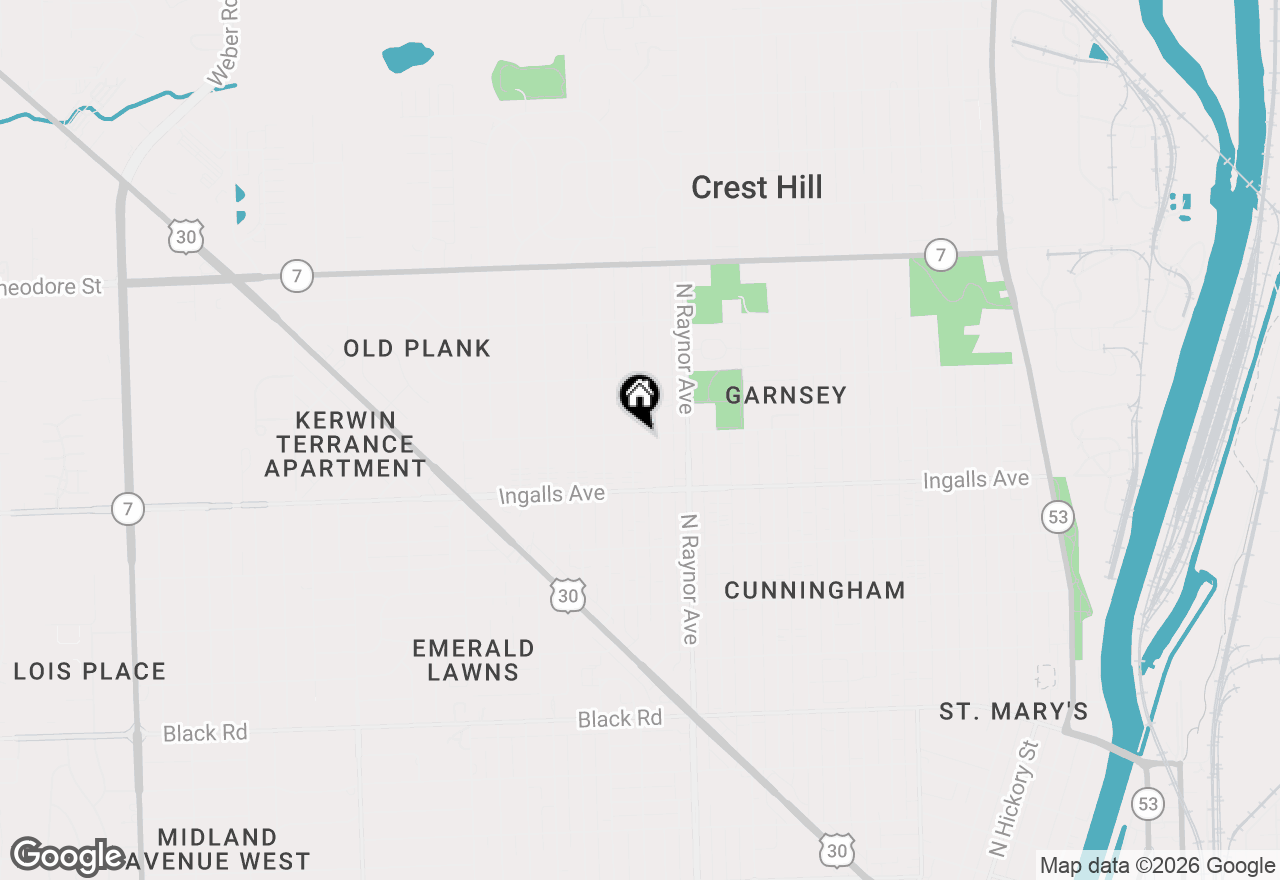 Map of 908 Curtis Avenue, Joliet, IL 60435