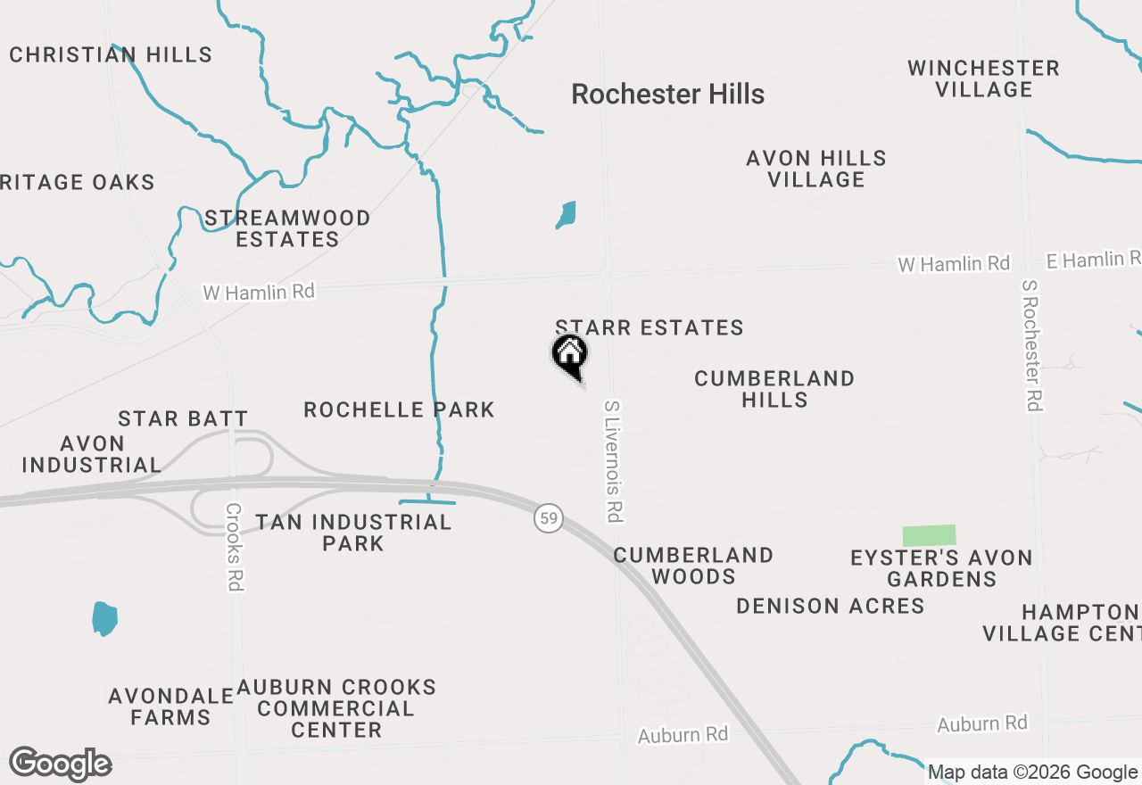 Map of 1077 Maple Leaf Drive, Rochester Hills, MI 48309