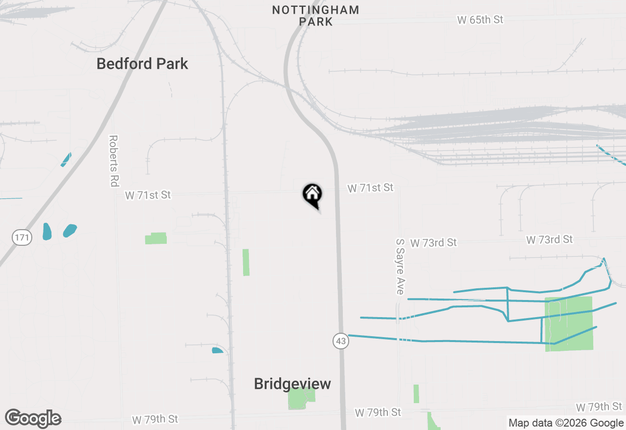 Map of 7258 W 72nd Street, Bridgeview, IL 60455