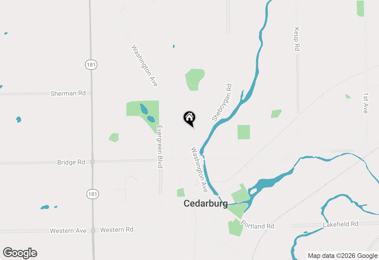Map of W65N780 Washington Ave, Cedarburg, WI 53012