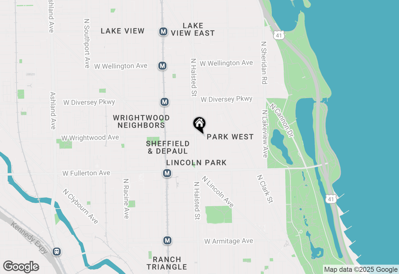 Map of 747 W Wrightwood Avenue #B, Chicago, IL 60614