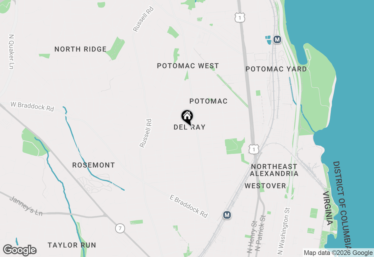 Map of 102 E Howell Avenue, Alexandria, VA 22301