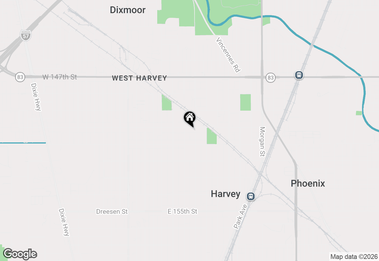 Map of 70 E 150th Street, Harvey, IL 60426