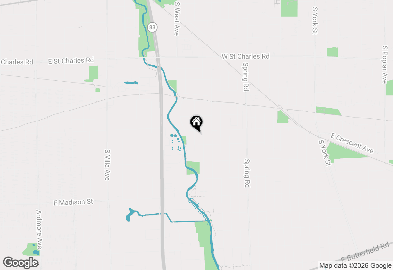 Map of 593 S Sunnyside Avenue, Elmhurst, IL 60126