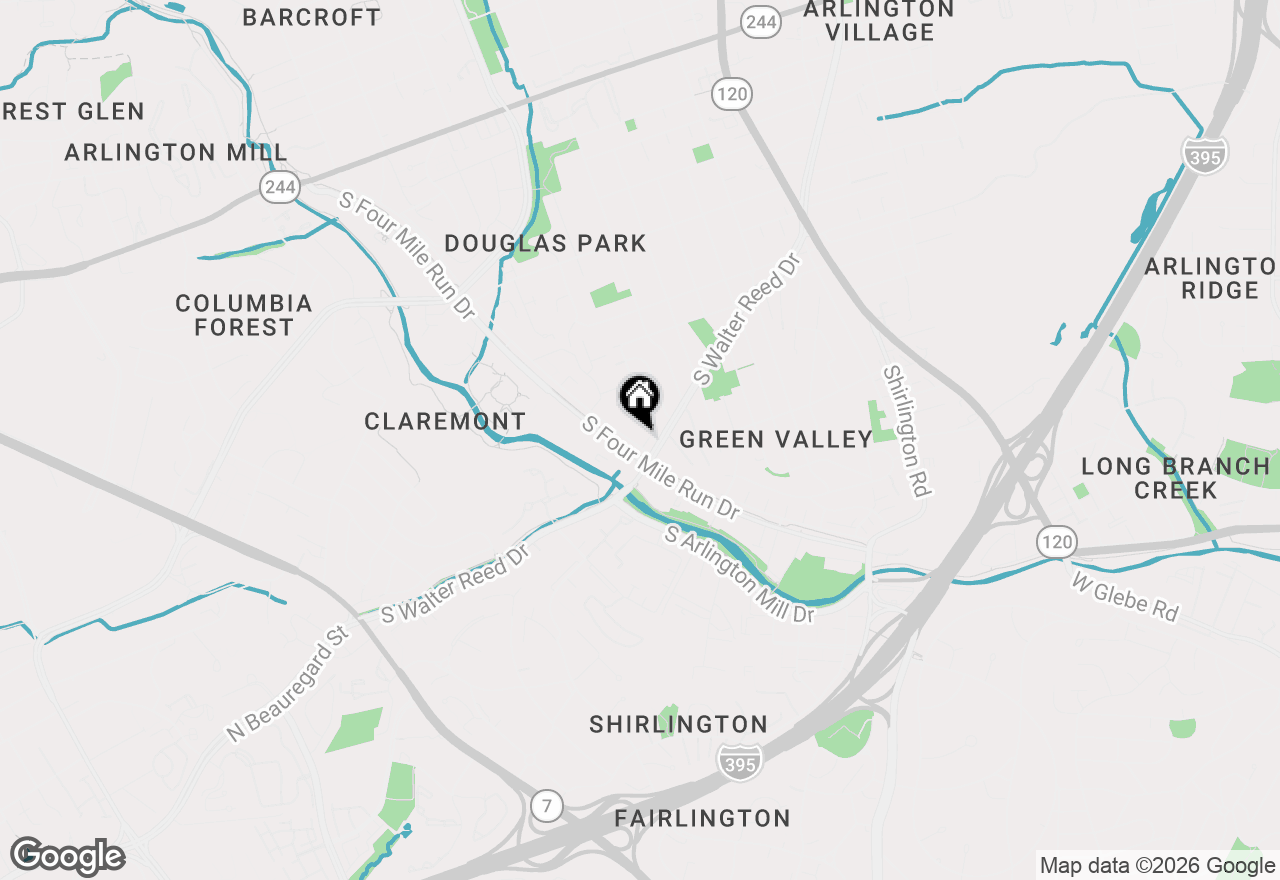 Map of 4061 S Four Mile Run Drive #202, Arlington, VA 22204