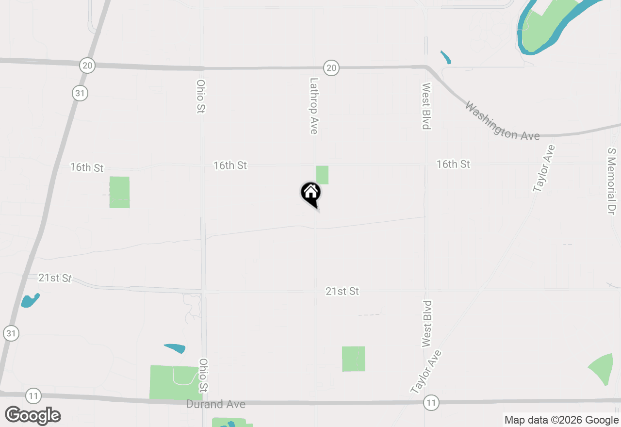 Map of 1736 Lathrop Ave, Racine, WI 53405