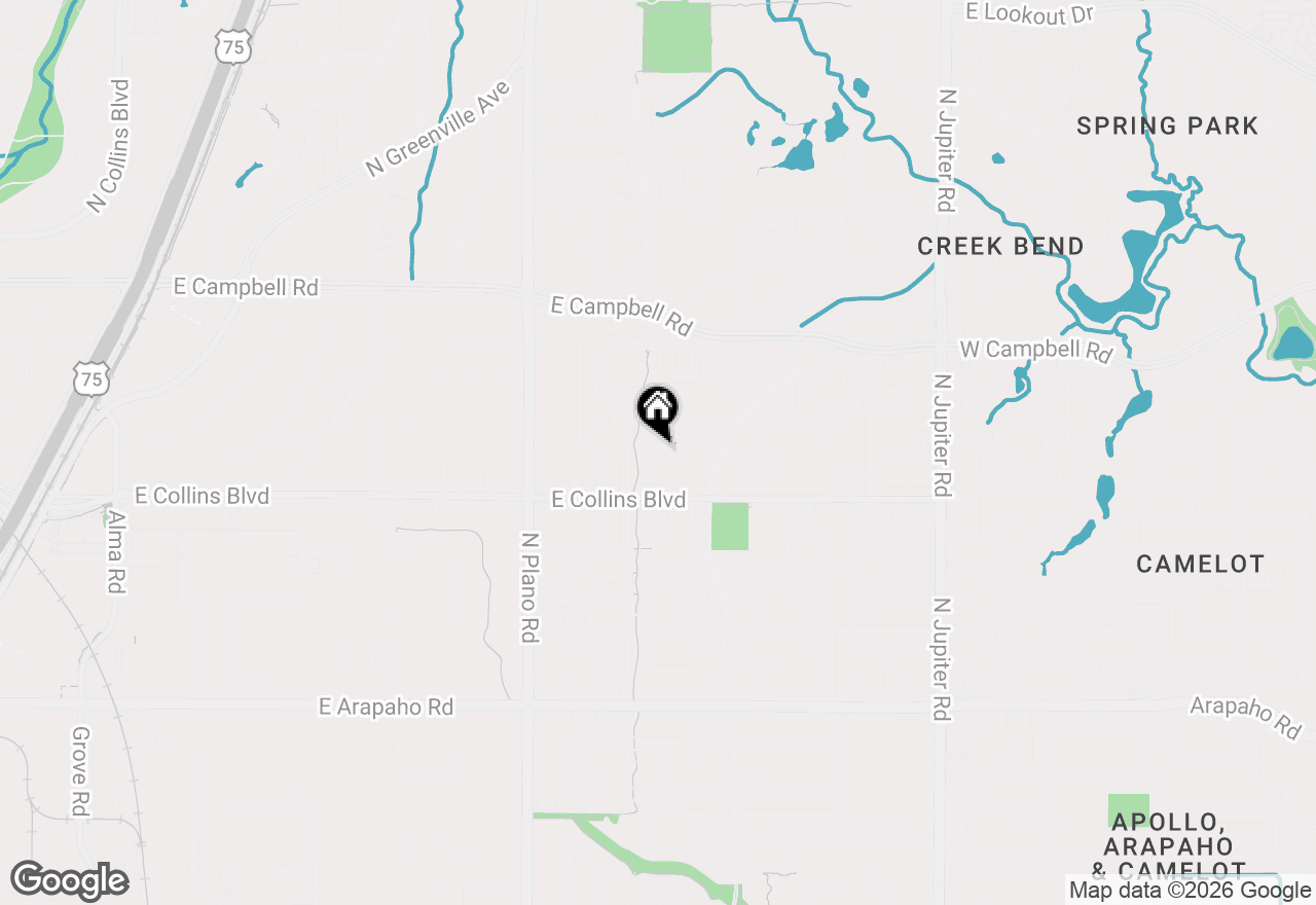 Map of 1700 Aurora Drive, Richardson, TX 75081