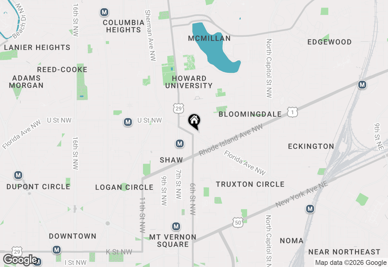 Map of 543 Florida Avenue Nw #2, Washington, DC 20001