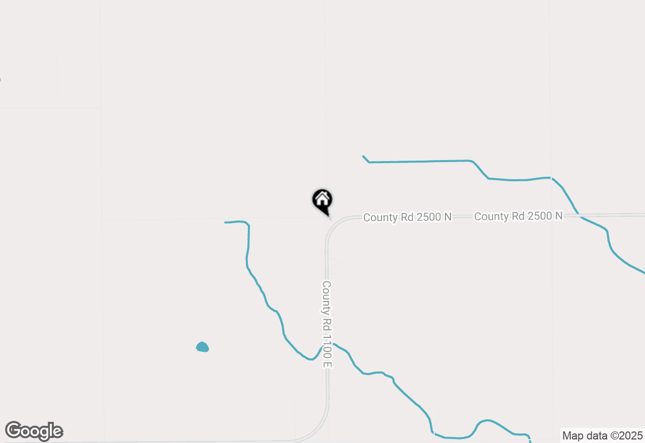 Map of 2499 County Road 1100 E, Thomasboro, IL 61878