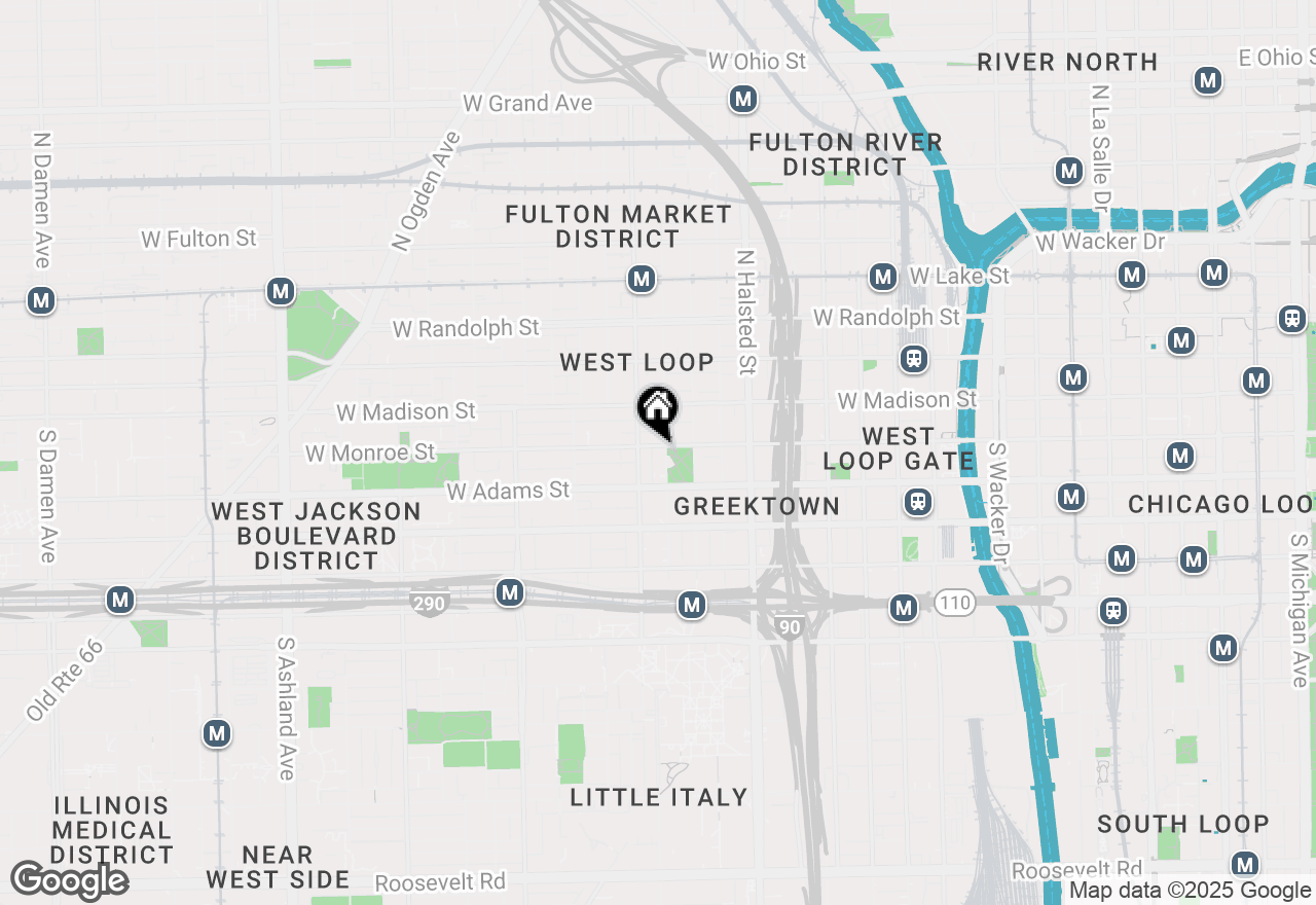 Map of 100 S Sangamon Street #3S, Chicago, IL 60607
