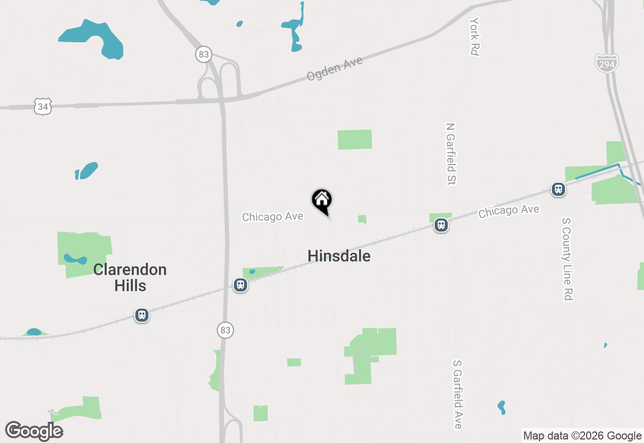 Map of 10 S Thurlow Street, Hinsdale, IL 60521