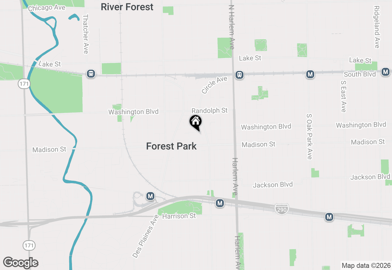 Map of 7431 Warren Street, Forest Park, IL 60130