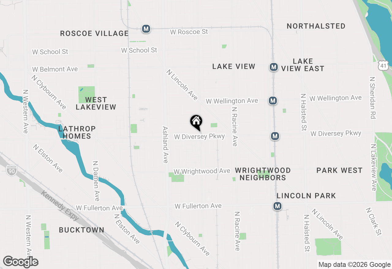 Map of 1412 W Diversey Parkway #B, Chicago, IL 60614