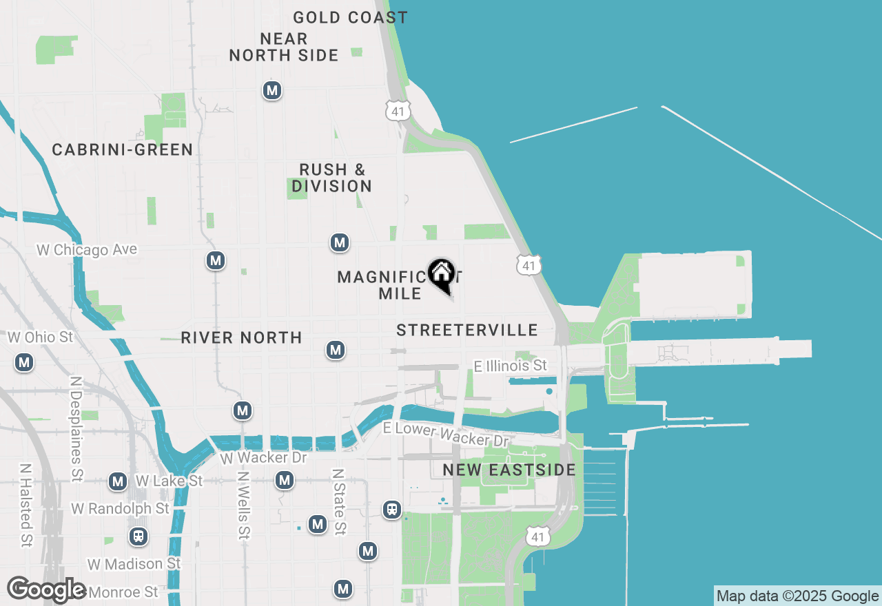 Map of 233 E Erie Street #1907, Chicago, IL 60611