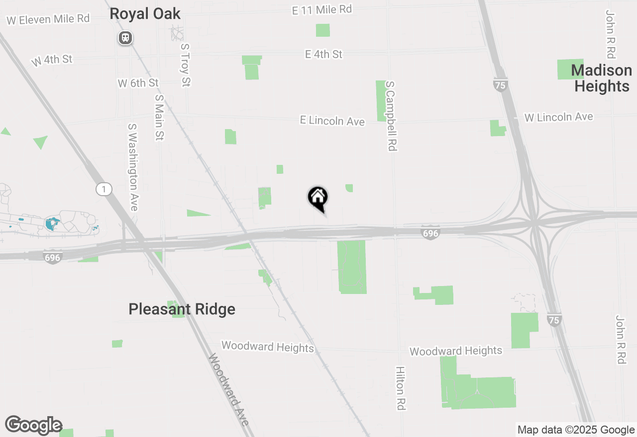 Map of 1525 Cherokee Avenue, Royal Oak, MI 48067