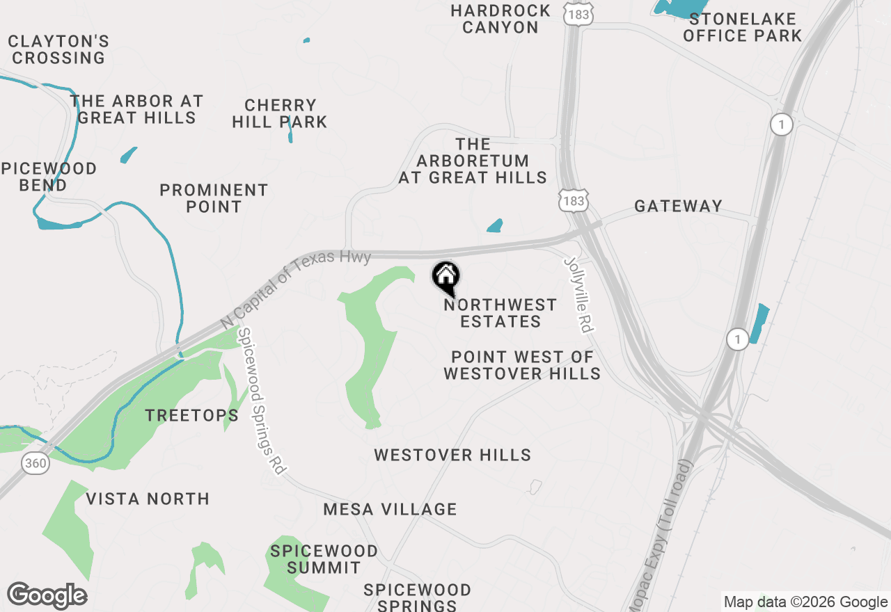 Map of 8805 Mountain Ridge Dr, Austin, TX 78759