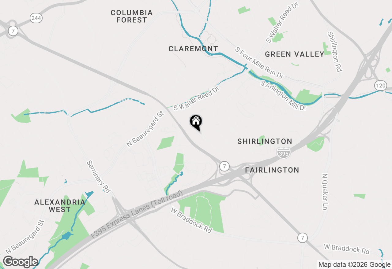 Map of 2915 S Dinwiddie Street, Arlington, VA 22206