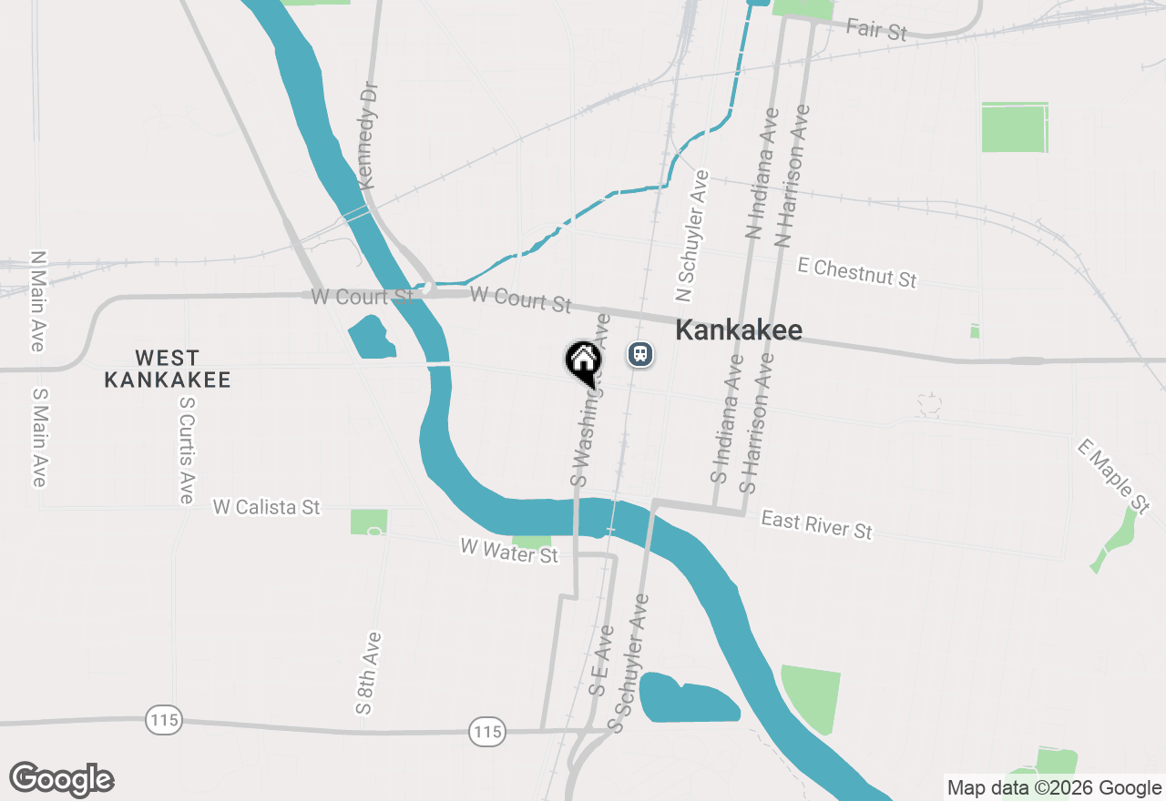 Map of 345 S Washington Avenue, Kankakee, IL 60901