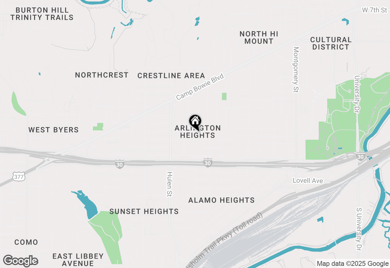 Map of 4401 El Campo Avenue, Fort Worth, TX 76107