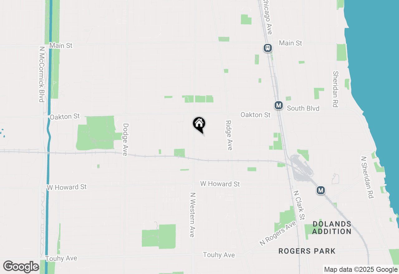 Map of 1214 Hull Terrace, Evanston, IL 60202