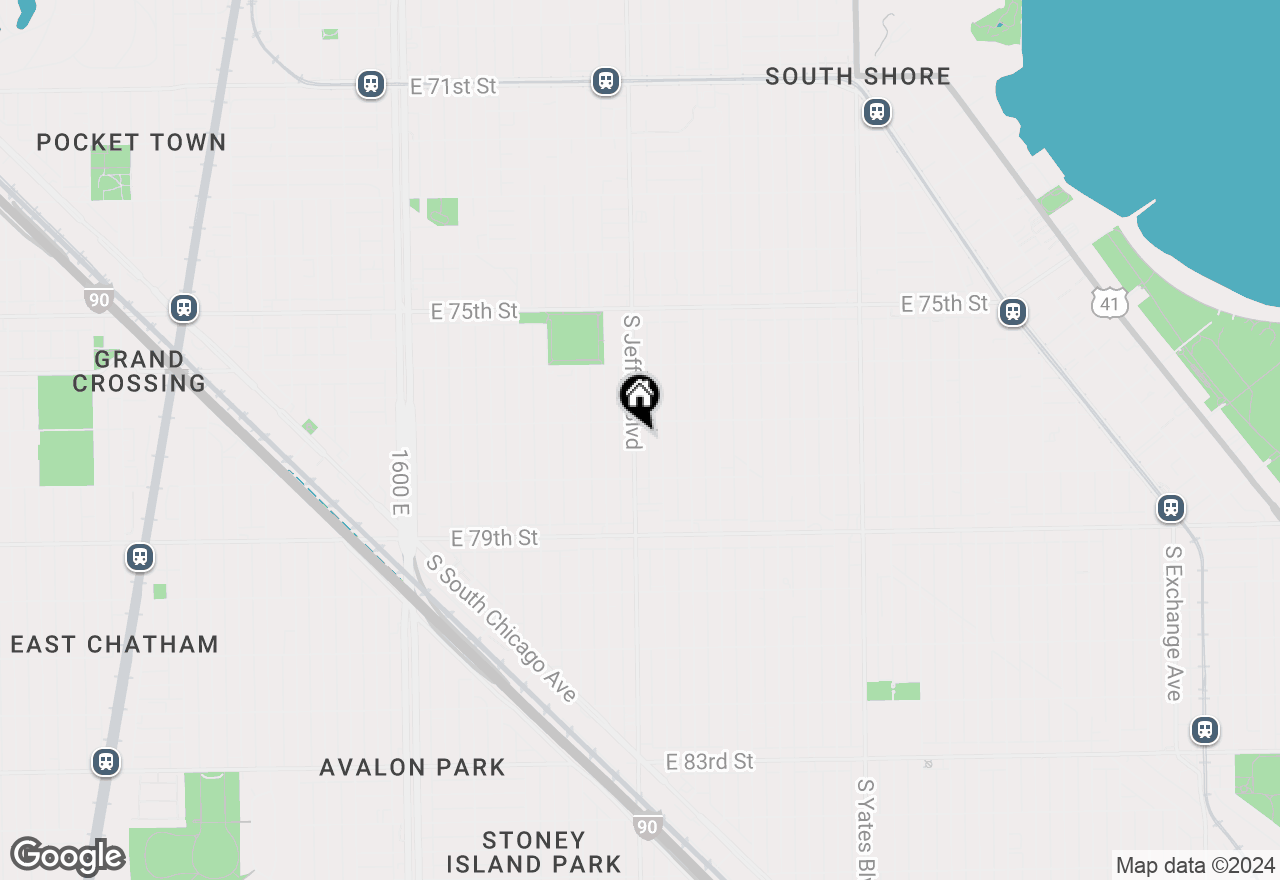 Map of 7717 S Jeffery, Chicago, IL 60649