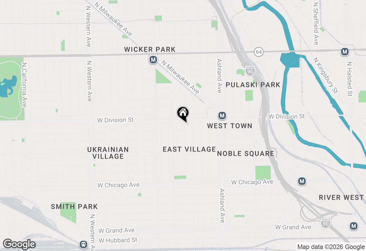 Map of 1820 W Haddon Avenue #1, Chicago, IL 60622