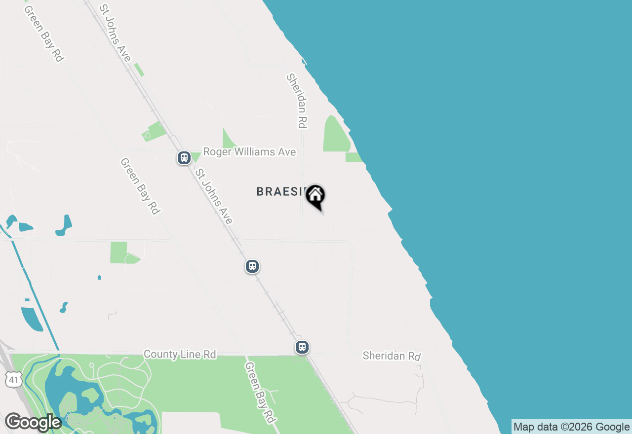 Map of 200 Braeburn Road, Highland Park, IL 60035