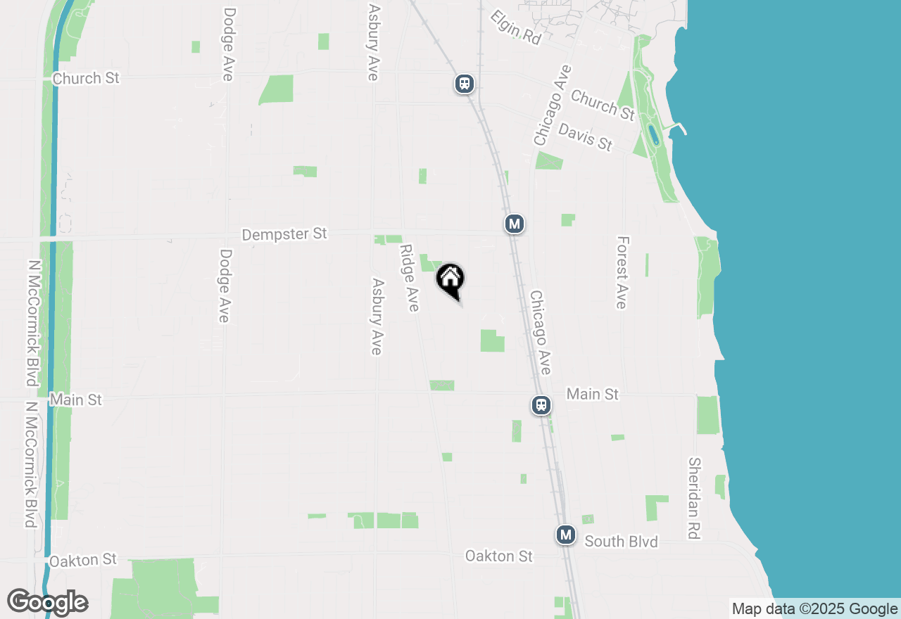 Map of 1009 Greenleaf Street #1W, Evanston, IL 60202