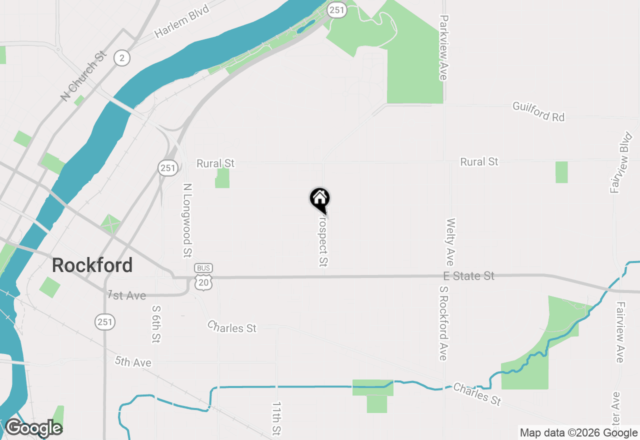 Map of 404 N Prospect Street, Rockford, IL 61107