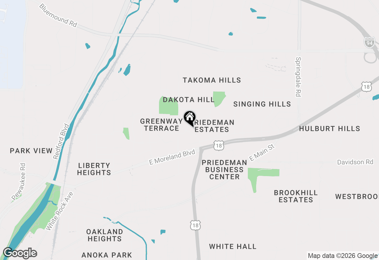 Map of 1825 Wolf Rd, Waukesha, WI 53186
