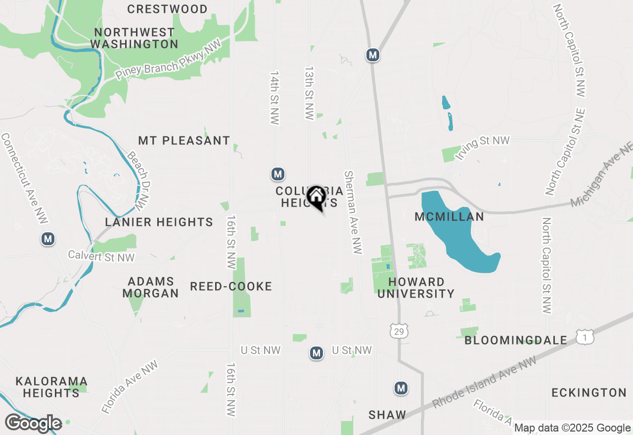 Map of 1231 Girard Street Nw #BASEMENT, Washington, DC 20009