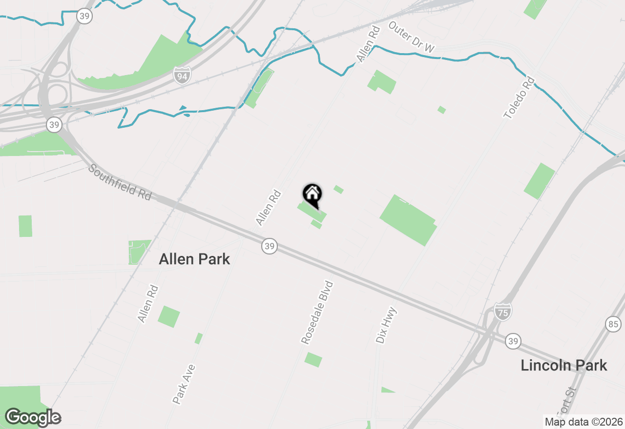 Map of 15176 Horger Avenue, Allen Park, MI 48101