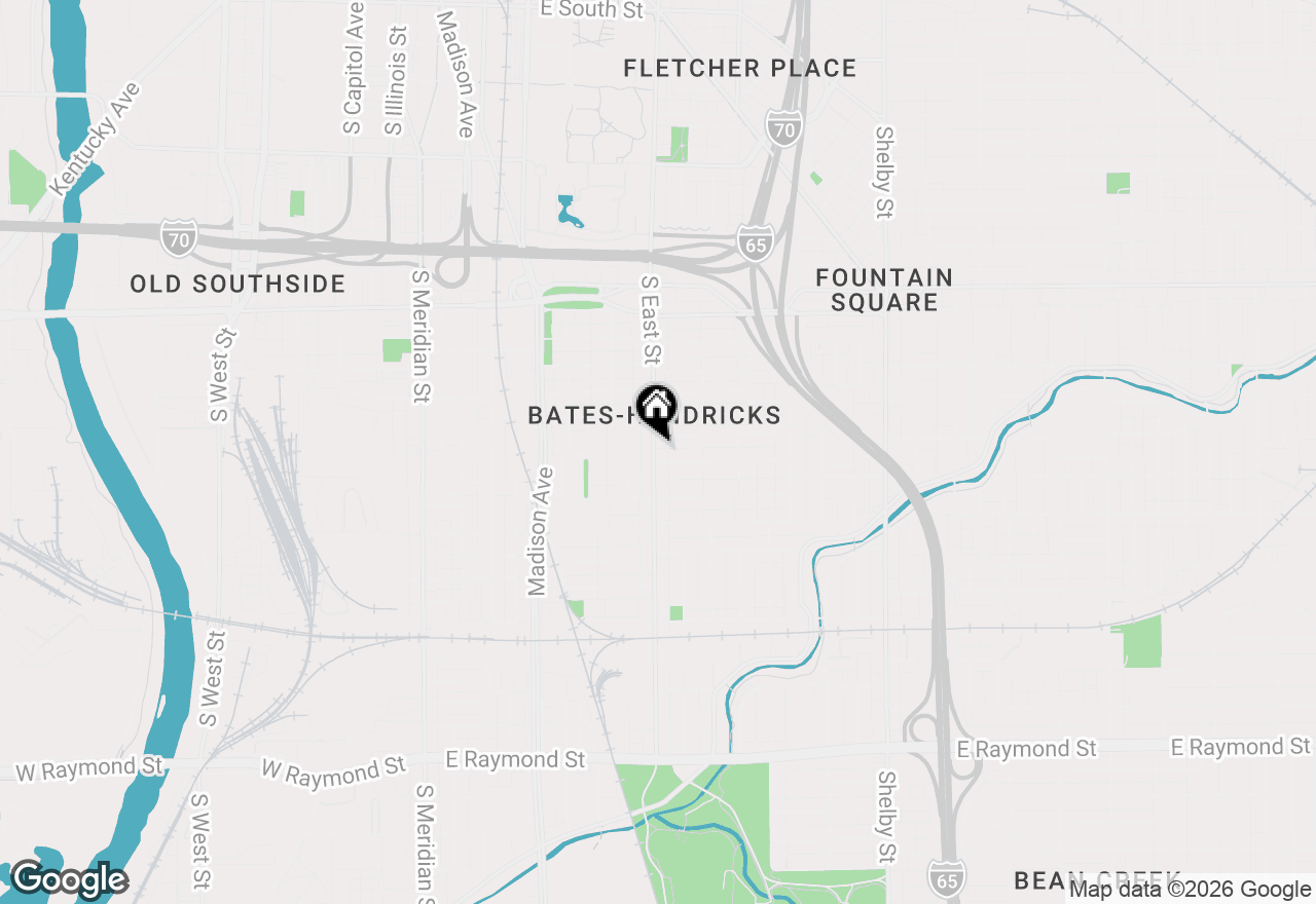 Map of 1439 S East Street, Indianapolis, IN 46225